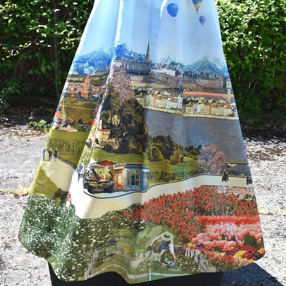 Alice + Olivia | Paris Collage Multi Print Long Dress - Picture 12 of 16